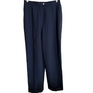 Ralph Lauren HighRise Navy Pin Stripe Tapered Dress Pants Wool Office/Work-10P